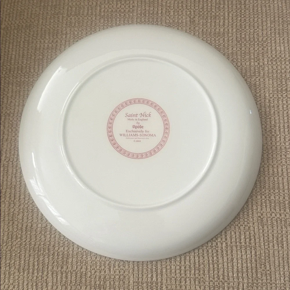 Euc set of 4 Williams Sonoma Spode Saint Nick/Santa Claus Dessert Plates